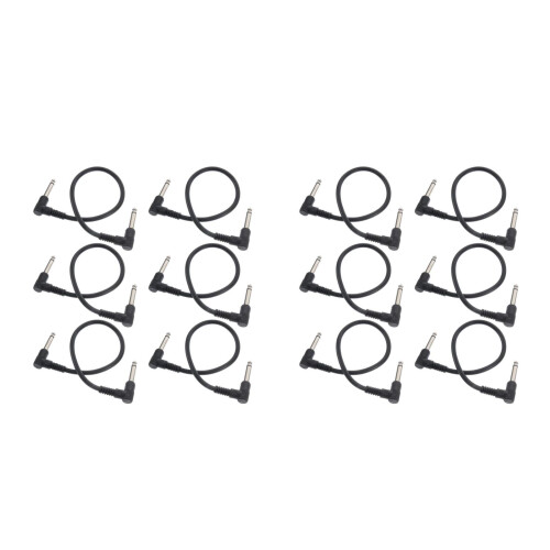 12Pièces Câbles Patch Guitare Électrique Noir PVC Stable