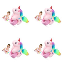 4St Slap Armbanden Roze Met Cartoon Eenhoorn Voor Kids