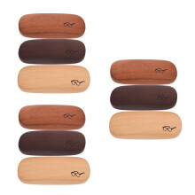 9Pcs Portable PU Glasses Case Wood Grain Design for Home Use