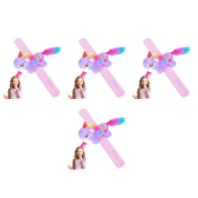 4Pièces Bracelets Slap Licorne Jouet Pour Enfants Violet Peluche
