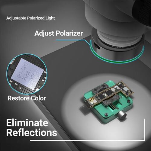 MS97 Microscope Ring Light Polarized 32 LED Ring Lamp Adjustable Brightness Anti Glare Eliminates Reflection 1