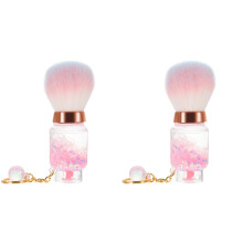 2St Multifunctionele Roze Blush Kwasten Met Sleutelhanger Voor Gezicht
