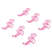 100pcs Pink Flamingo Shaped Paper Clips, Lightweight and Portable Document Organizer