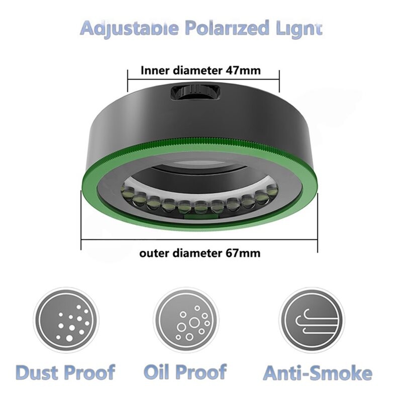 Microscope Tatoos MS97 Microscope Light Polarized 32 LED Lamp Adjustable Brightness Anti ...