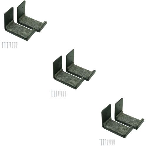 6Pcs Grey Wall Mounted Snowboard Rack Metal Display Shelf for Storage