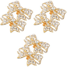 3Paren Paar Gouden Rhinestone Schoenclips Strik Decor