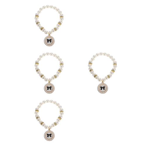 4St ABS Huisdier Ketting Wit Petal Collar Medium