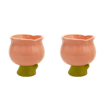 2St Roze Keramische Ijsmok Tulip Voor Dessert