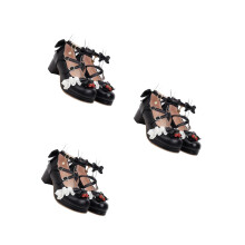 3Paren Dames Zwart Met Strik Stijlvolle Pumps