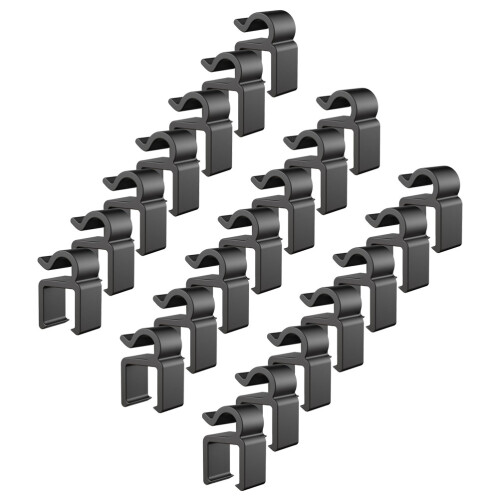 80Pièces Supports Câble Microphones Clips Plastiques Robustesse Noir 2