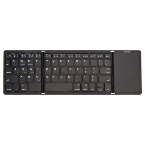 Ultra Slim Design Foldable Bluetooth Keyboard Lightweight Portable Wireless Folding Keypad Multi System Compatible Touchpad Rechargeable Battery Wide 1