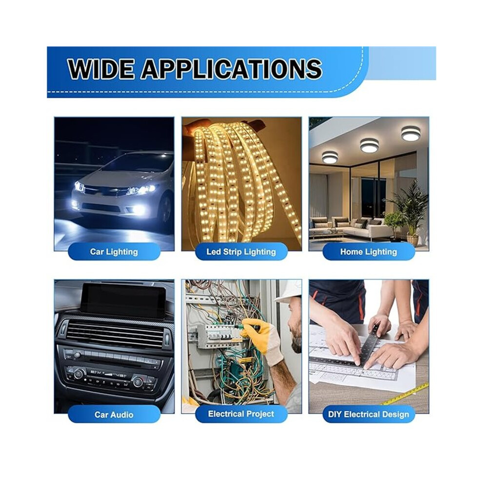 20Pcs T Tap Wire Connectors3-Way 1-Pin Quick Splice For 22-20 Awg, Automotive & Led Applications 6033600677734