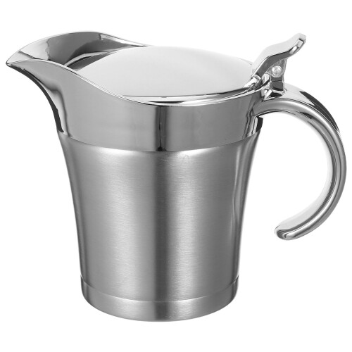 3Pièces Pot À Sauce Isolé Acier Argenté Pour Table 1