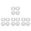 16Pcs Silver Wall-Mounted Water Pipe Covers Durable Ppr Flange Plates 8