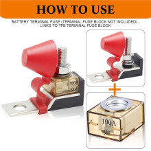 4 Pack 100A Marine Rated Battery Fuse MRBF, 58V Max IP66 Waterproof Terminal Fuses for Automobiles RVs Boats