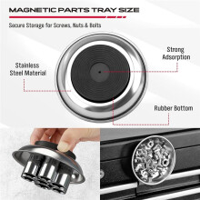 4 Pack Telescoping Magnetic Pickup Tool with 3/4/6in Magnetic Trays, Magnet Flexible Spring Stick, Retrieving Sweeper