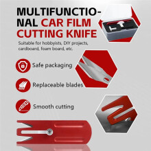 Multifunctional Film Cutting Knife Wrapping Paper Cutter Safety Paper Cutting Tool for Window Tint Car Wrap Black