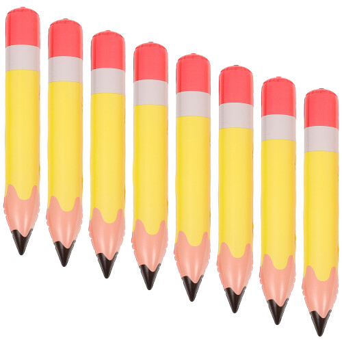 24Pcs Durable Yellow Inflatable Pencil Props for School Parties 2
