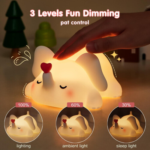 Νυχτερινό Φωτάκι Squishy Bunny – Χαριτωμένο Φωτιστικό LED σε σχήμα Κουνελιού, 2
