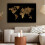 (World map gold-black, 47"x31") Framed Canvas Wall Art 2