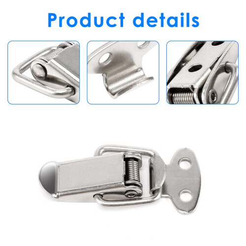 10Pcs Cabinet Spring Loaded Iron Straight Loop Toggle  45Mm Length 1