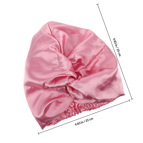 Rosa Satin Kinder Elastische Kreuzhaube Doppellagig 1
