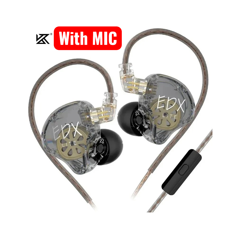 Kz Edx Lite Hifi Bass Iem Earphones With Mic 674026158214