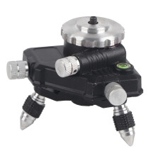 Metalen laserwaterpasadapter met 360 graden draaibare voet, fijnafstelling met microknoppen en statiefbevestiging. In hoogte verstelbaar.
