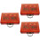 3Pcs Red Wooden Mahjong Case Storage Box with Carry Handle 7