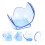 9Pcs ABS Tennis Ball Clip Sky-Blue Secure Grip Storage Training Tool 10