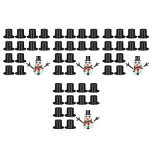 400Pcs Black Mini Hats Plastic for DIY Doll Crafts & Holiday Party Use