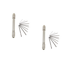 2Pièces Outils Perçage Double Tête Acier Durable Petit Format Mobilité