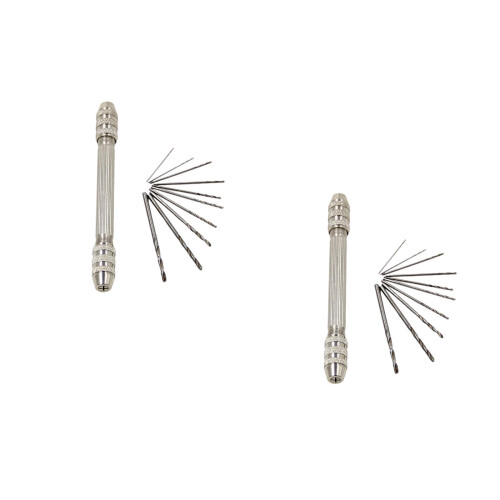 2Pièces Outils Perçage Double Tête Acier Durable Petit Format Mobilité