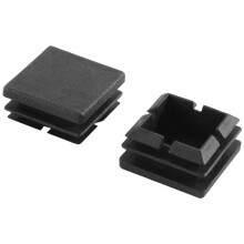 Square Table Chair Leg Tube Pipe Feet Insert Cap 25mmx25mm 20pcs Black