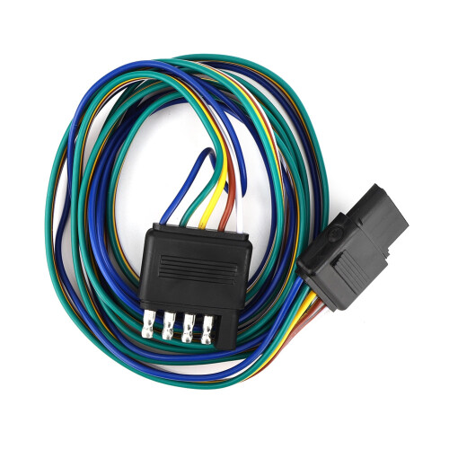 Durable Trailer Wiring Harness Extension5Way Flat Plug Waterproof Design Easy Grip Tabs Universal Trailer Compatibility 2