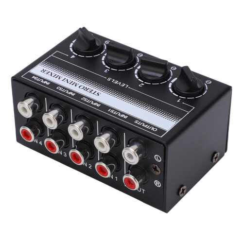 Passiver 4-Kanal-Stereo-Minikompressor, Metall, Schwarz oder Weiß
