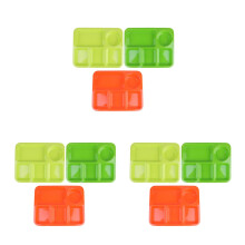 9Pcs Compartment Plate Anti-Fall Divided Dish Assorted Colors