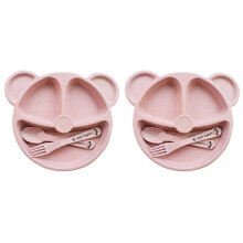 6Pièces Plateaux Rose Durables En De Blé Pour Bébé