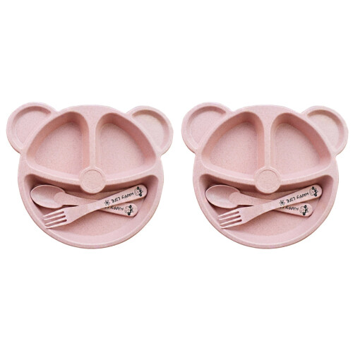 6Pièces Plateaux Rose Durables En De Blé Pour Bébé