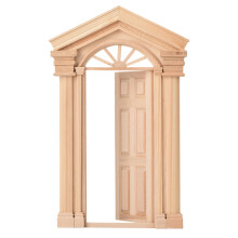 1:12 Scale Mini Wooden Dollhouse Steepletop Door for DIY Doll Furniture Decor
