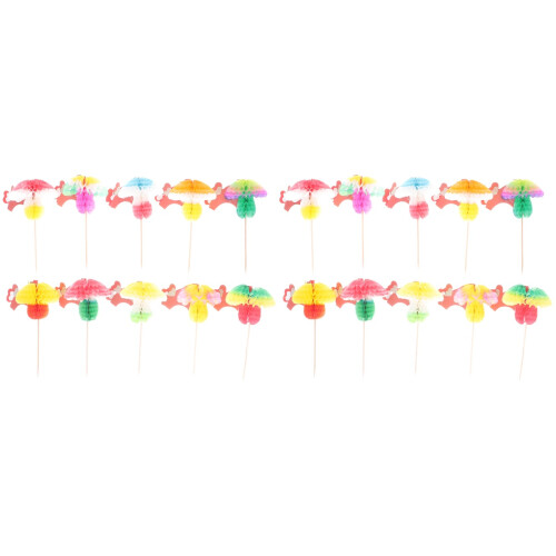 200Pièces Picks Parasol Champignon Multicolores Pour Décor Boissons