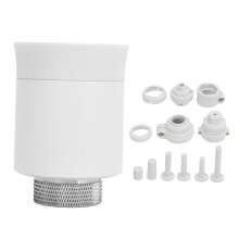 Thermostatic Valve Head Programmable Weekly Schedule Digital Temperature Adjustment Compact Design Energy Saving Smart Radiator Thermostat App