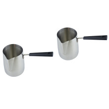2Pièces Mousseur À Lait Acier Inox Argenté Pour Café Maison