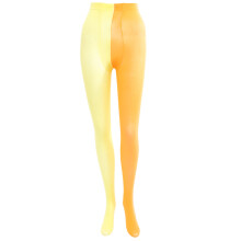 Bas Bicolores Femme Soie Orange Résistants Qualité