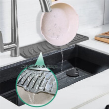 Alfombrilla de Silicona para Grifo de Fregadero, Protector Contra Salpicaduras para Cocina y Baño, Bandeja Recogegotas