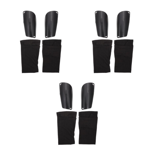 3Ensembles Protecteurs Jambes Sport Adapté Calf Tibia Noir Nylon
