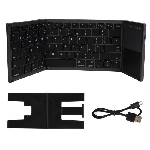 Compact Foldable Bluetooth Keyboard, Exquisite Lightweight Wireless Device for Seamless Multi-Device Connectivity, Sensitive Touchpad, Stable