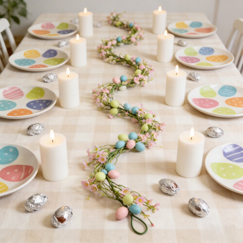 Rustic Rattan Flower Arrangement Easter Centerpiece 1