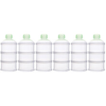 6Pièces Distributeur Lait Poudre 3 Compartiments Séparés Vert Bébé
