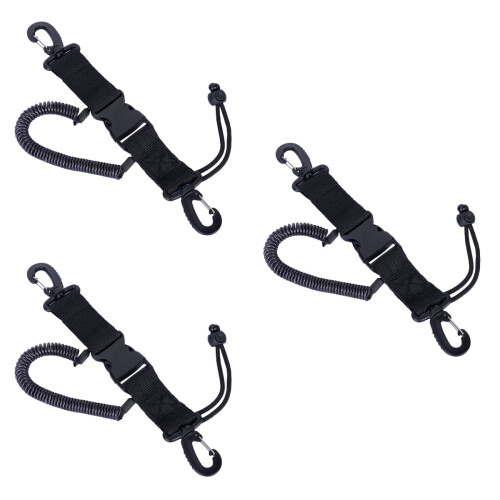3Pièces Lanière Sécurité Élastique Noire Pour Caméra Sous-Marine Nylon